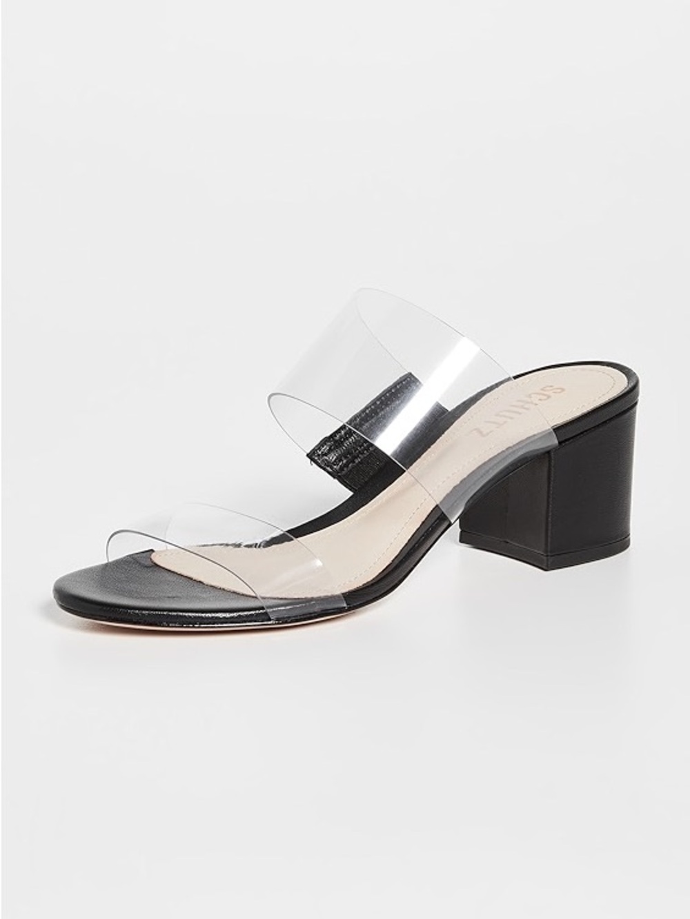 SCHUTZ Victorie Block Heel Mule Sandal Black Size 8.5 - Picture 4 of 11